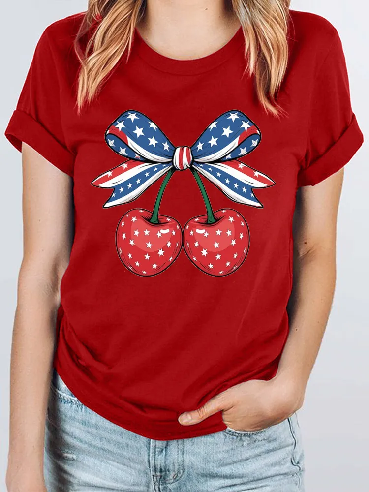 Woman'S Independence Day Short-Sleeved T-Shirt