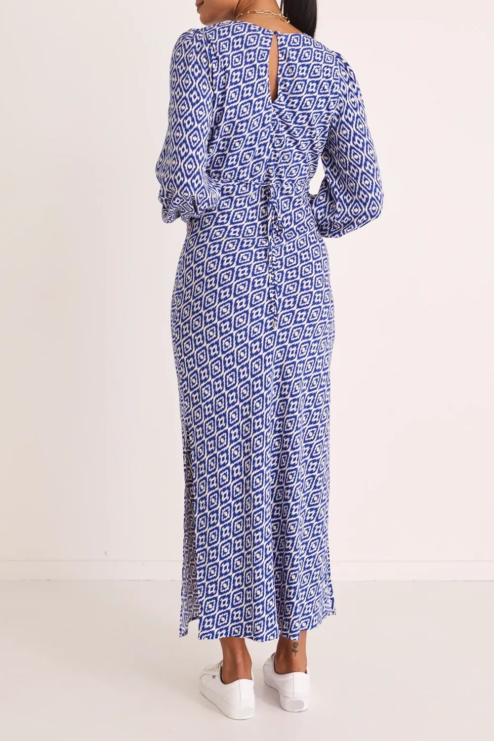 Electric Blue Batik Bias Midi Dress