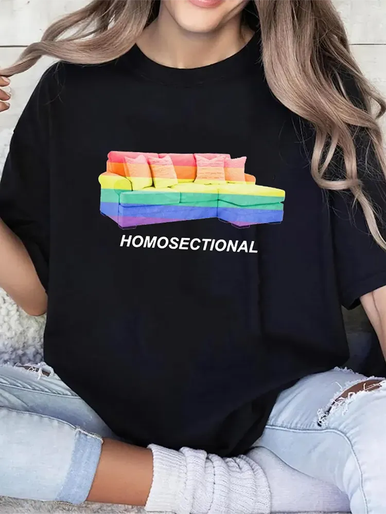 Women'S Homosectional Short Sleeve Round-Neck T-Shirt