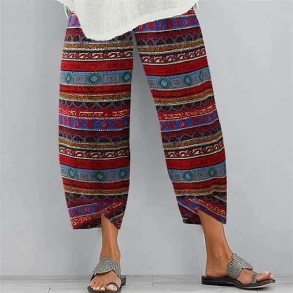 Women's Linen Pants Chinos Slacks Ankle-Length Cotton And Linen Pocket Baggy Mid Waist Basic Casual / Sporty Daily Weekend Pink Red S M Summer Spring &  Fall