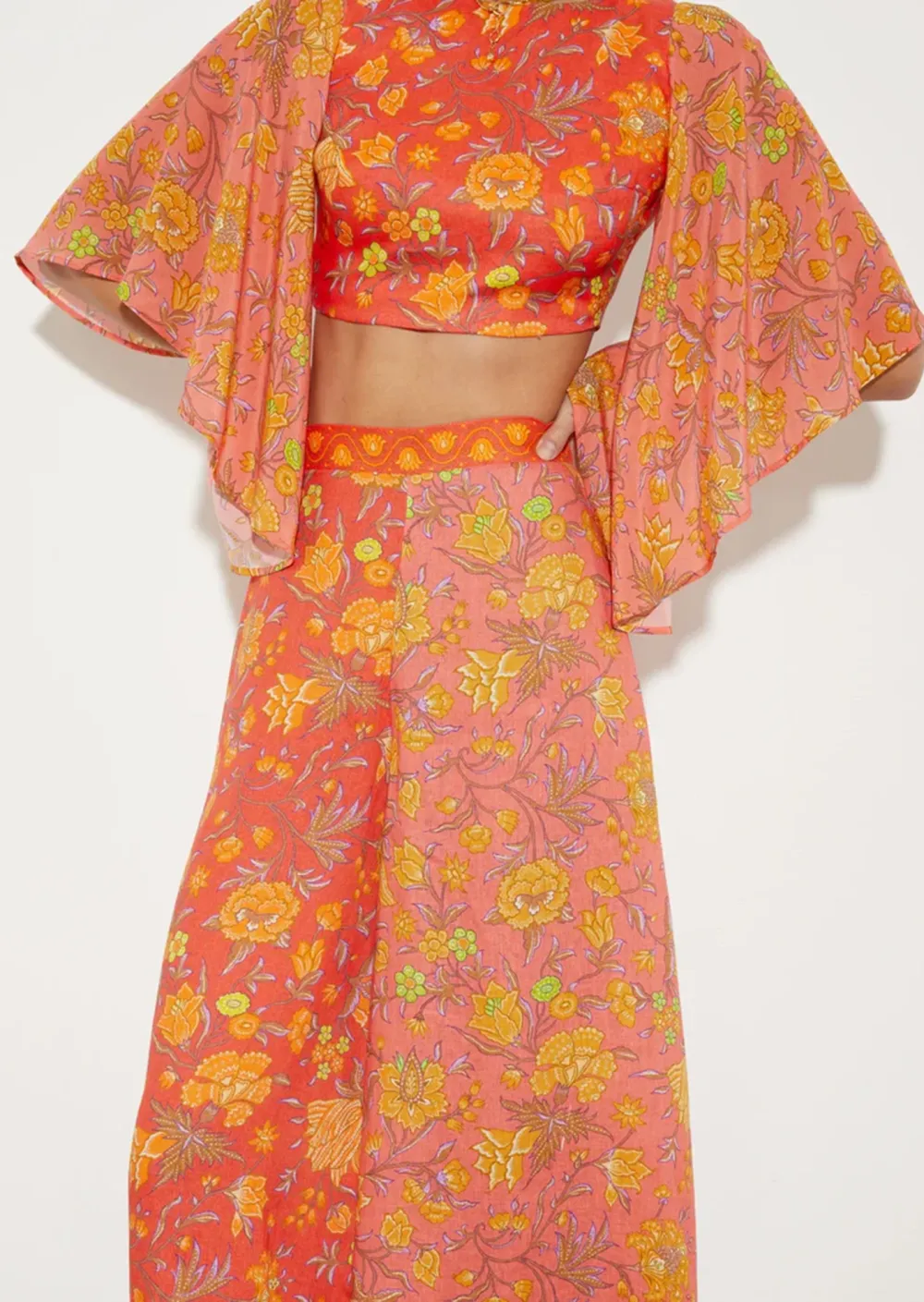 Red Patterned Palazzo Pants