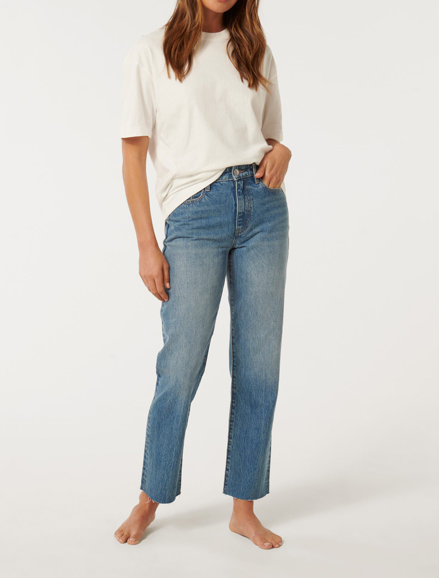 Ankle Blue Straight Jean