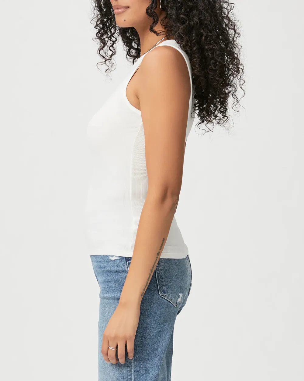 White Basic Sleeveless Tank Top
