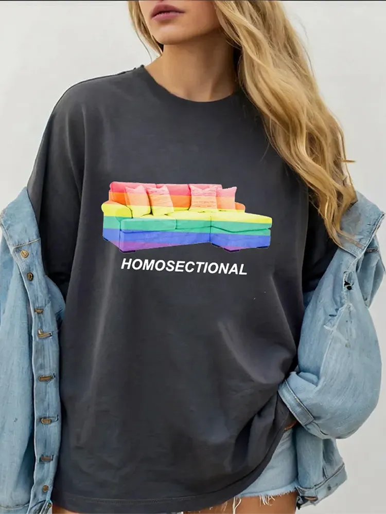 Women'S Homosectional Short Sleeve Round-Neck T-Shirt