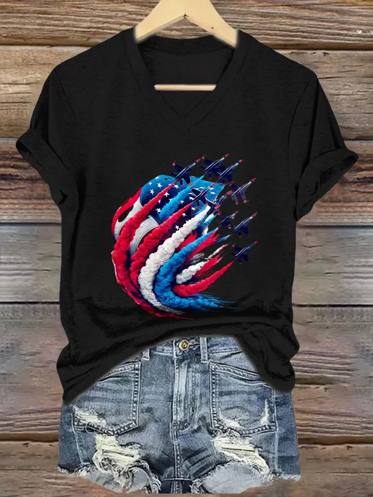 Woman'S Independence Day Print Short-Sleeved T-Shirt