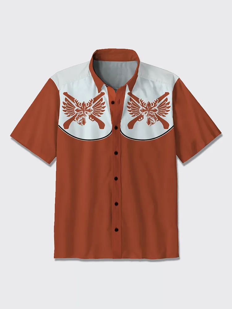 Guns And Crosses Button Up Shirt