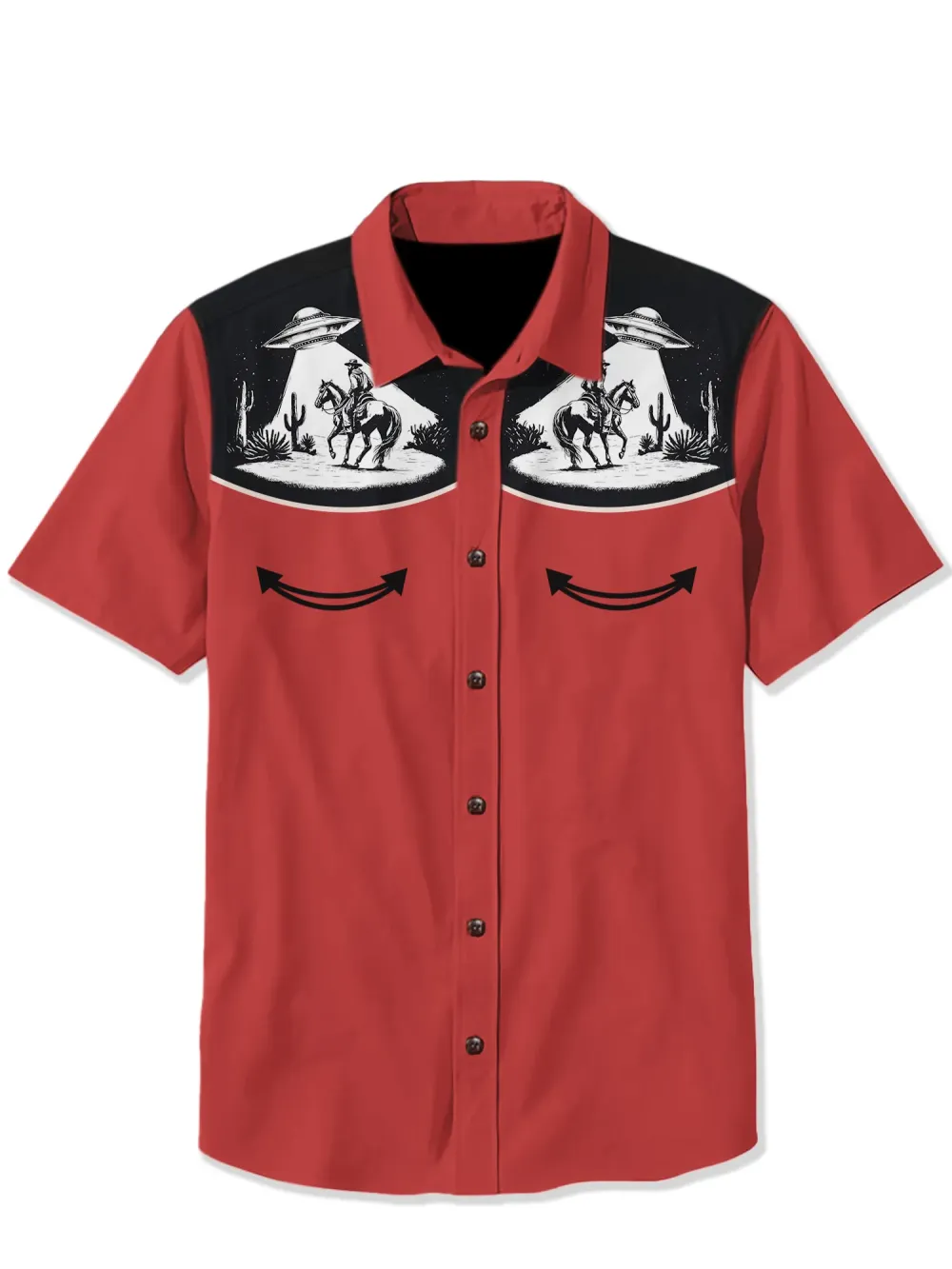 Retro West Alien Spaceship Shirt