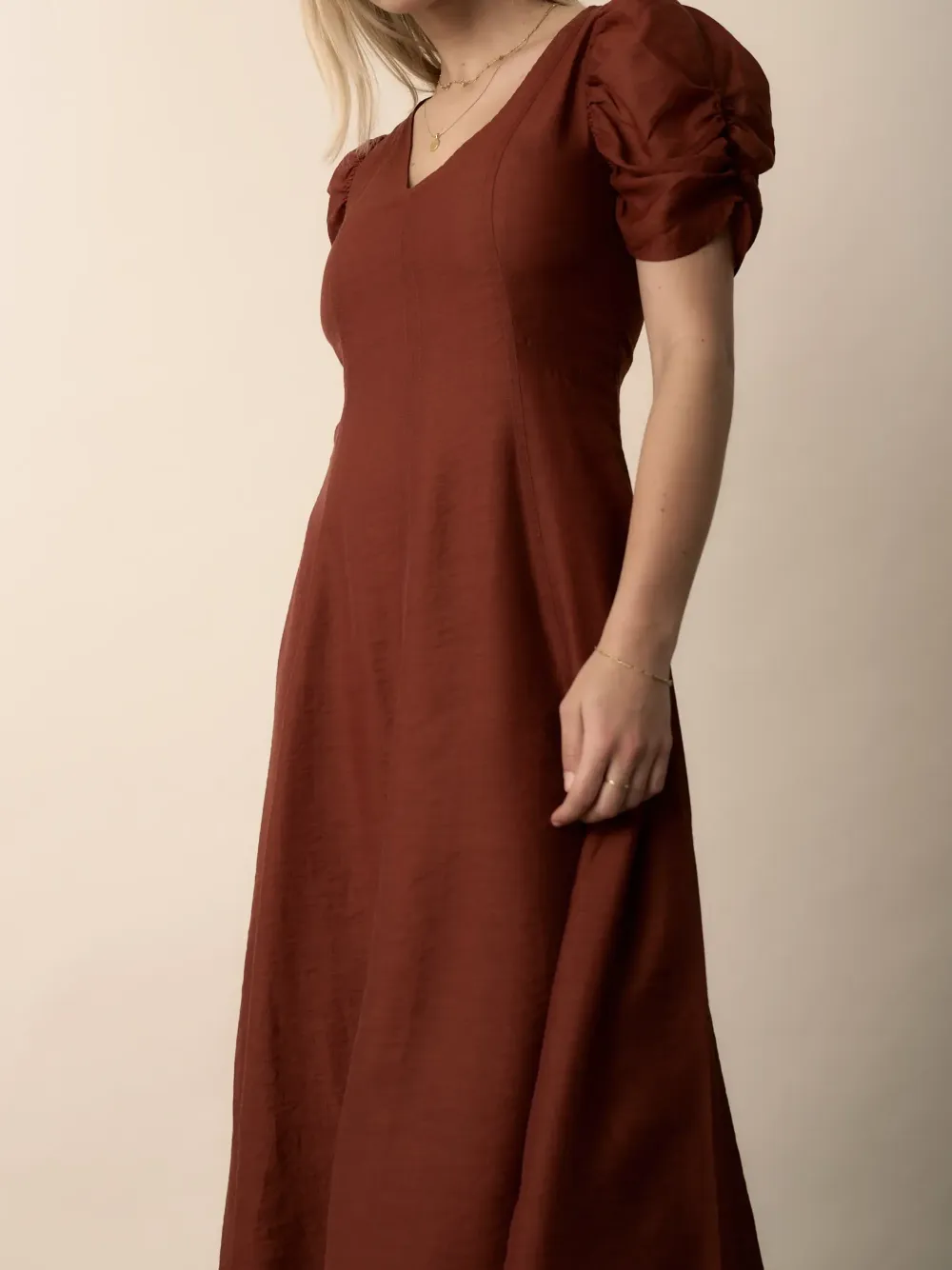 Spiced Pumpkin Cari Panel Detail Dress
