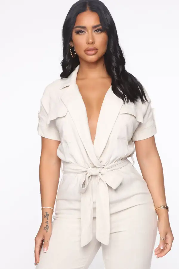 Problem Free Utility Jumpsuit - Oatmeal