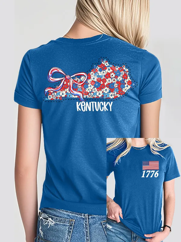 Woman'S 1776 Kentucky Print Short-Sleeved T-Shirt