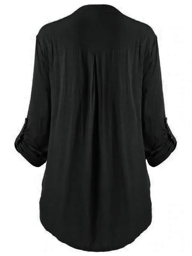 Women's Shirt Tunic Shirts Black White Wine Solid Color Floral Florals Lace Lace Trims Long Sleeve Daily Weekend Streetwear Casual Shirt Collar Regular Fit Spring Fall Winter
