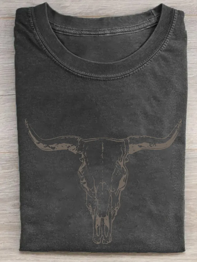 Boho Cow Skull T-Shirt