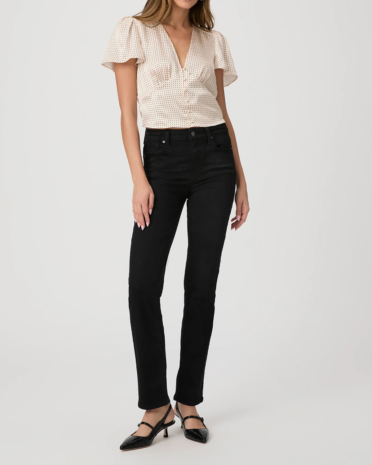 Black Straight Leg Skinny Jeans