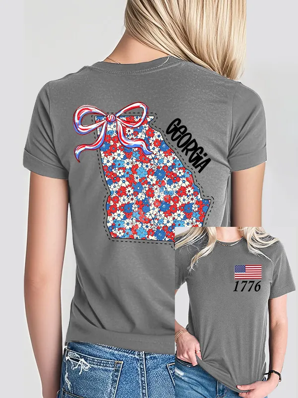 Woman'S 1776 Independence Day Print Short-Sleeved T-Shirt
