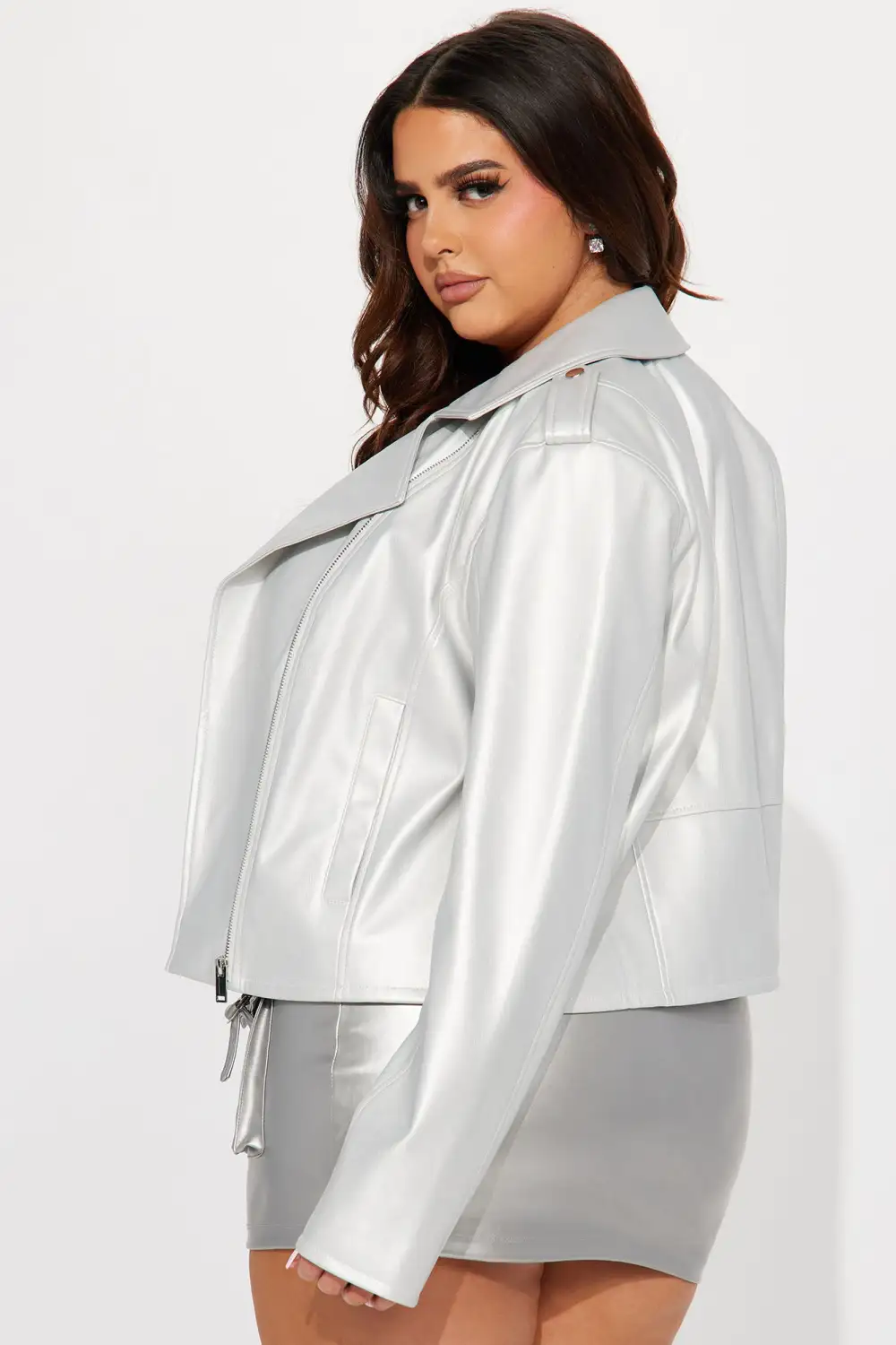 End Of The Road Faux Leather Jacket - Silver