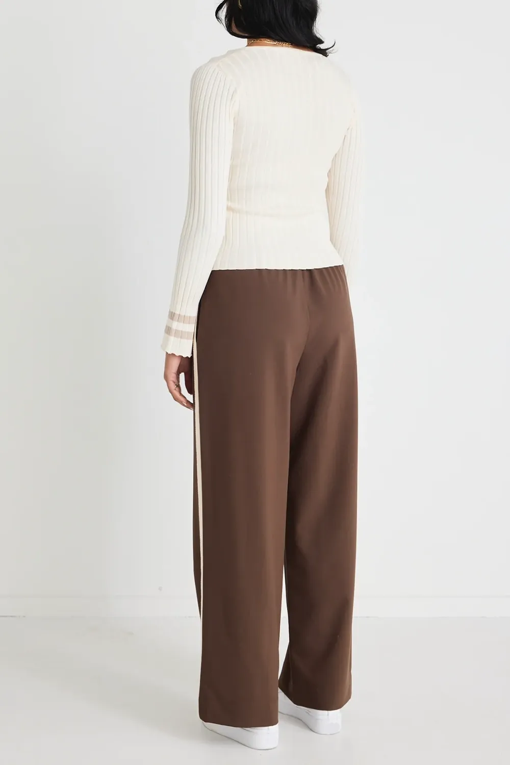 Stripe Side Tape Wide Leg Pants