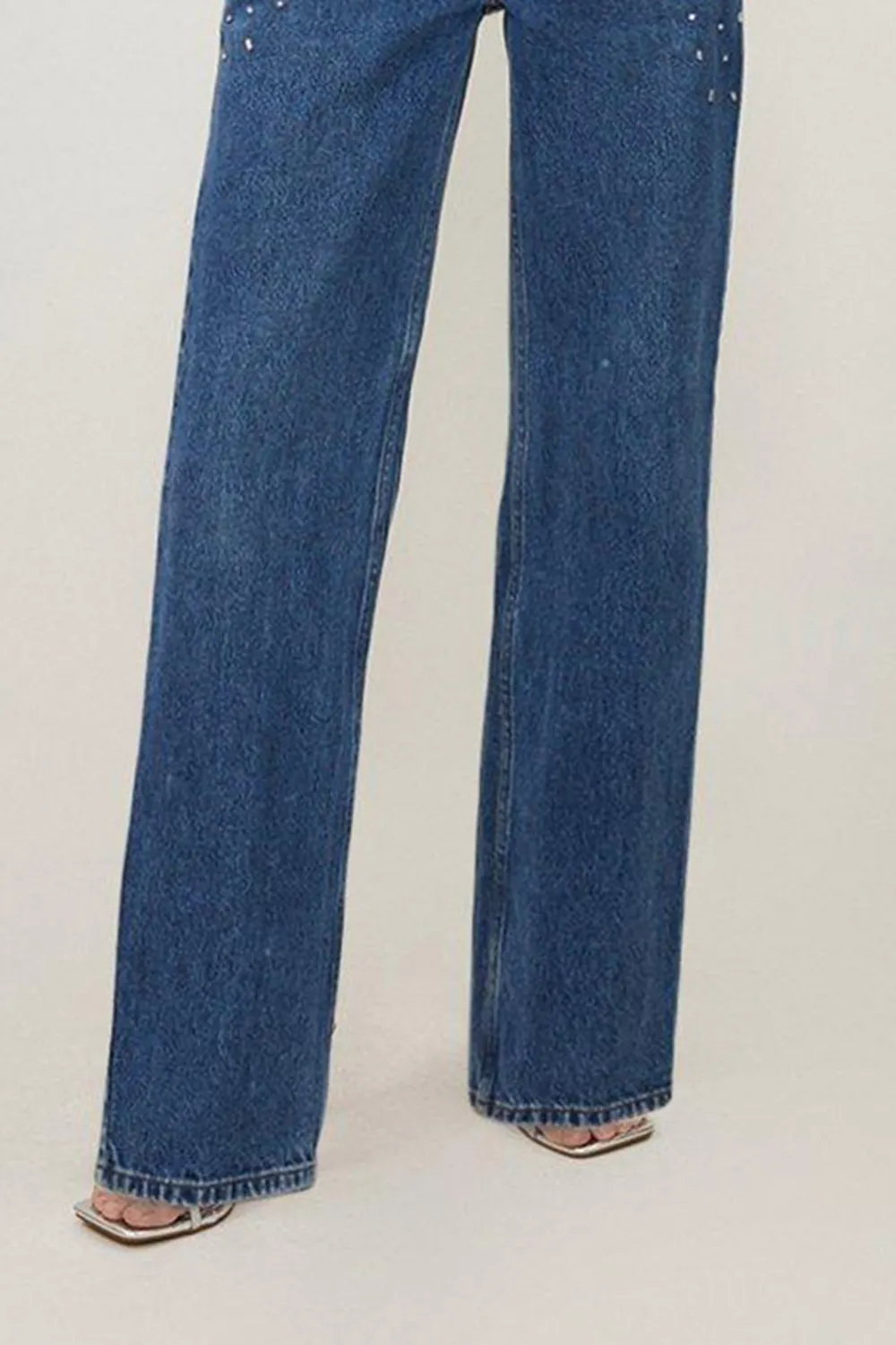 Hand Embellished Vintage Straight Leg Jean