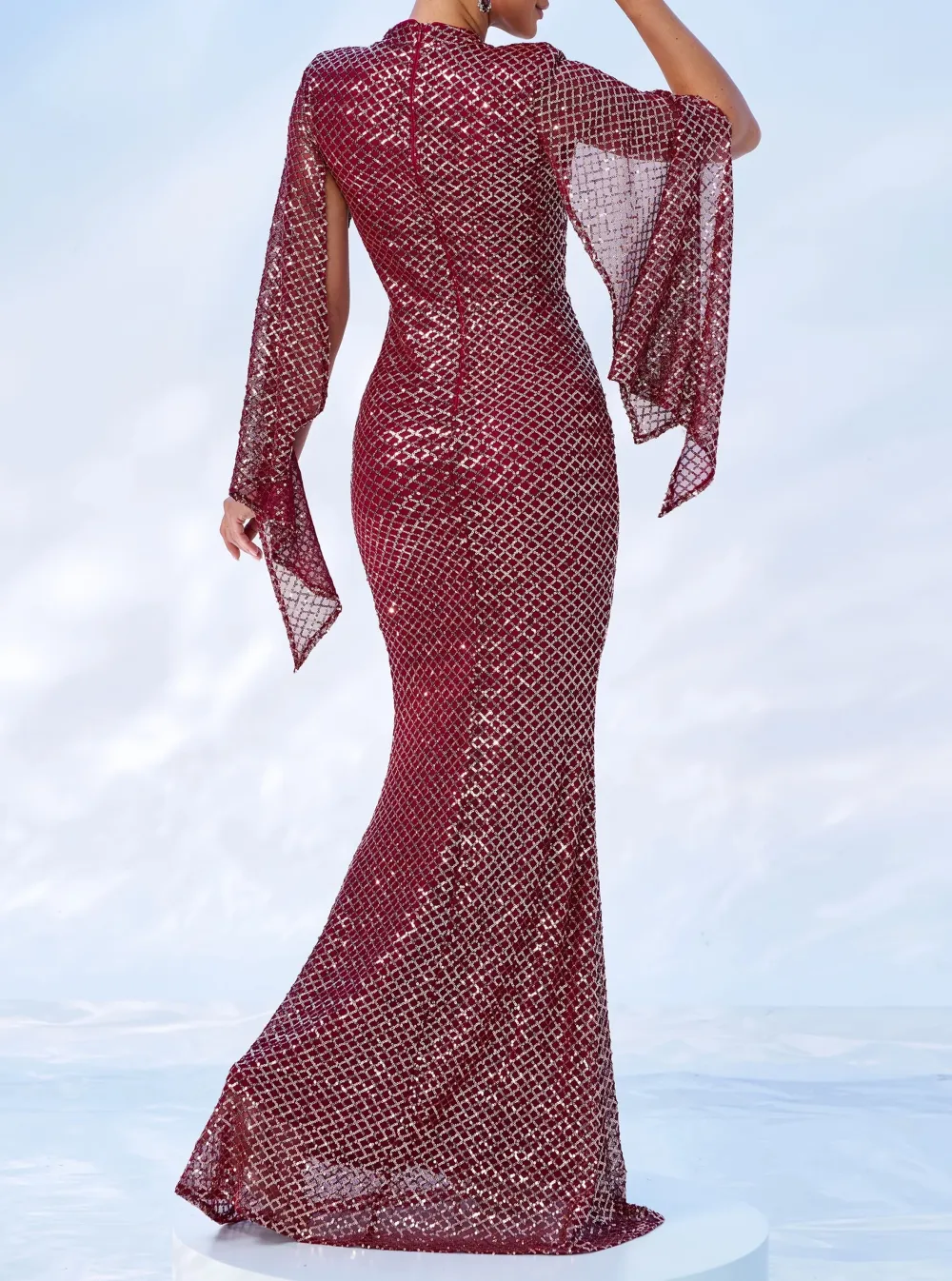 Glitter Bell Sleeve Mermaid Dress