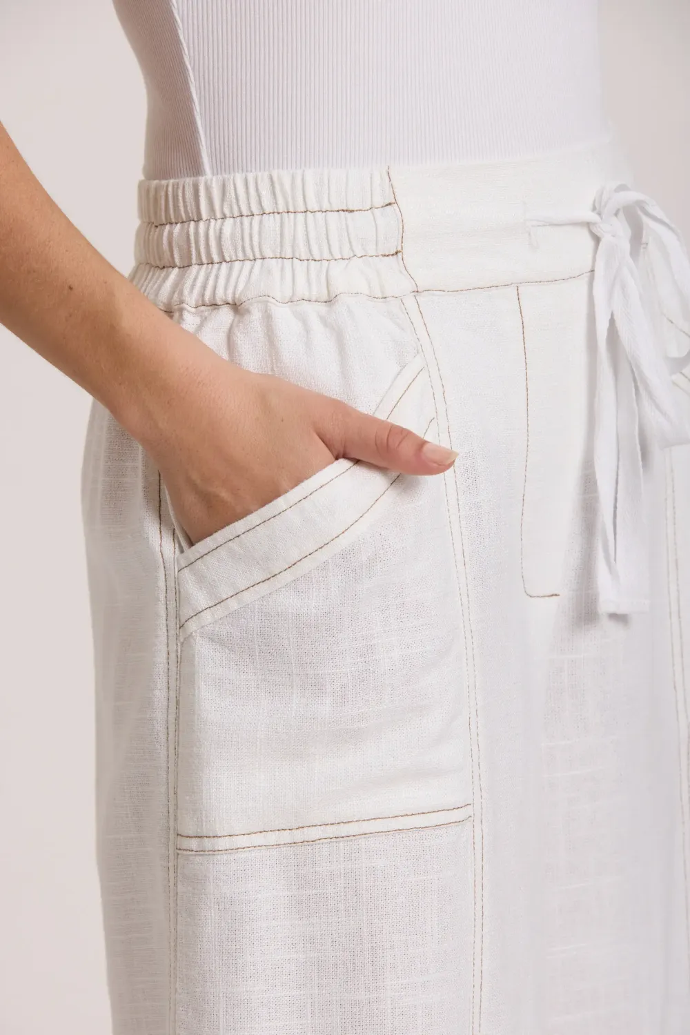 Elementary Sunrise Linen Crop Pant