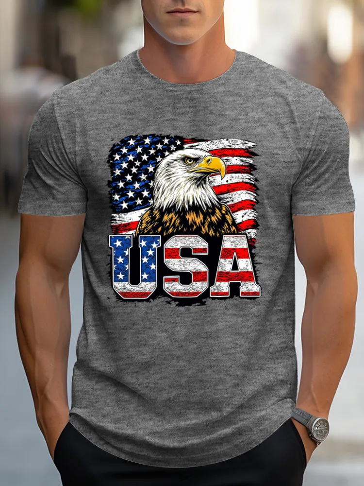 USA Print Short Sleeves T-Shirt