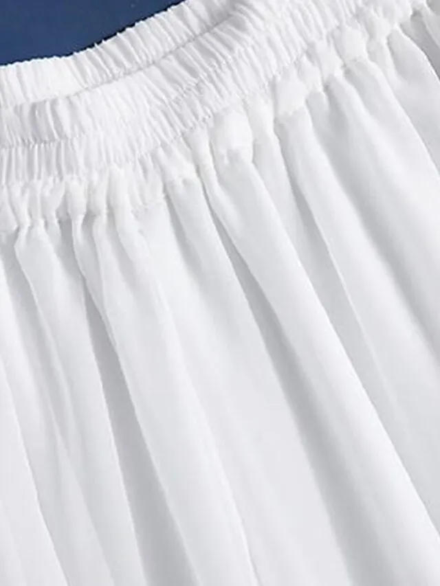 Women's Wide Leg Chinos Gauchos Pants Trousers Full Length Multi-Layer Wide Leg Baggy Micro-elastic Mid Waist Stylish Casual Daily Vacation Black White M L Summer Spring
