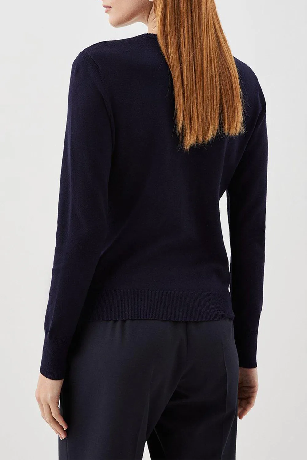 Viscose Blend Knitted Crew Neck Cardigan
