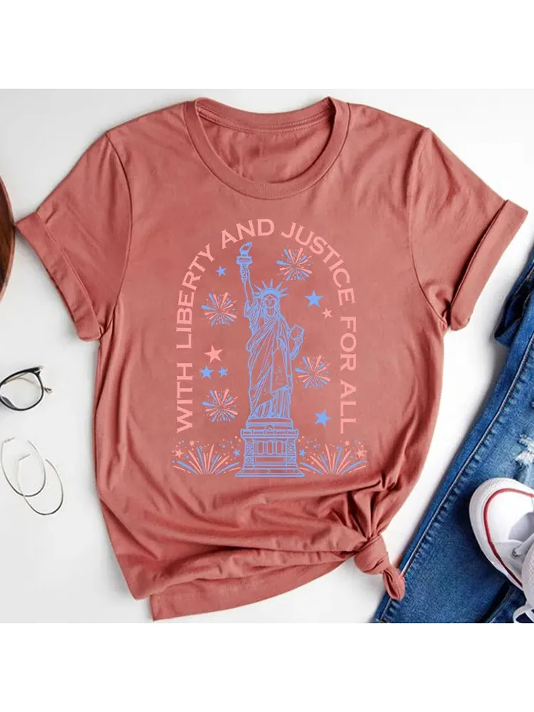 With Liberty And Justice For All Teacher T-Shirt