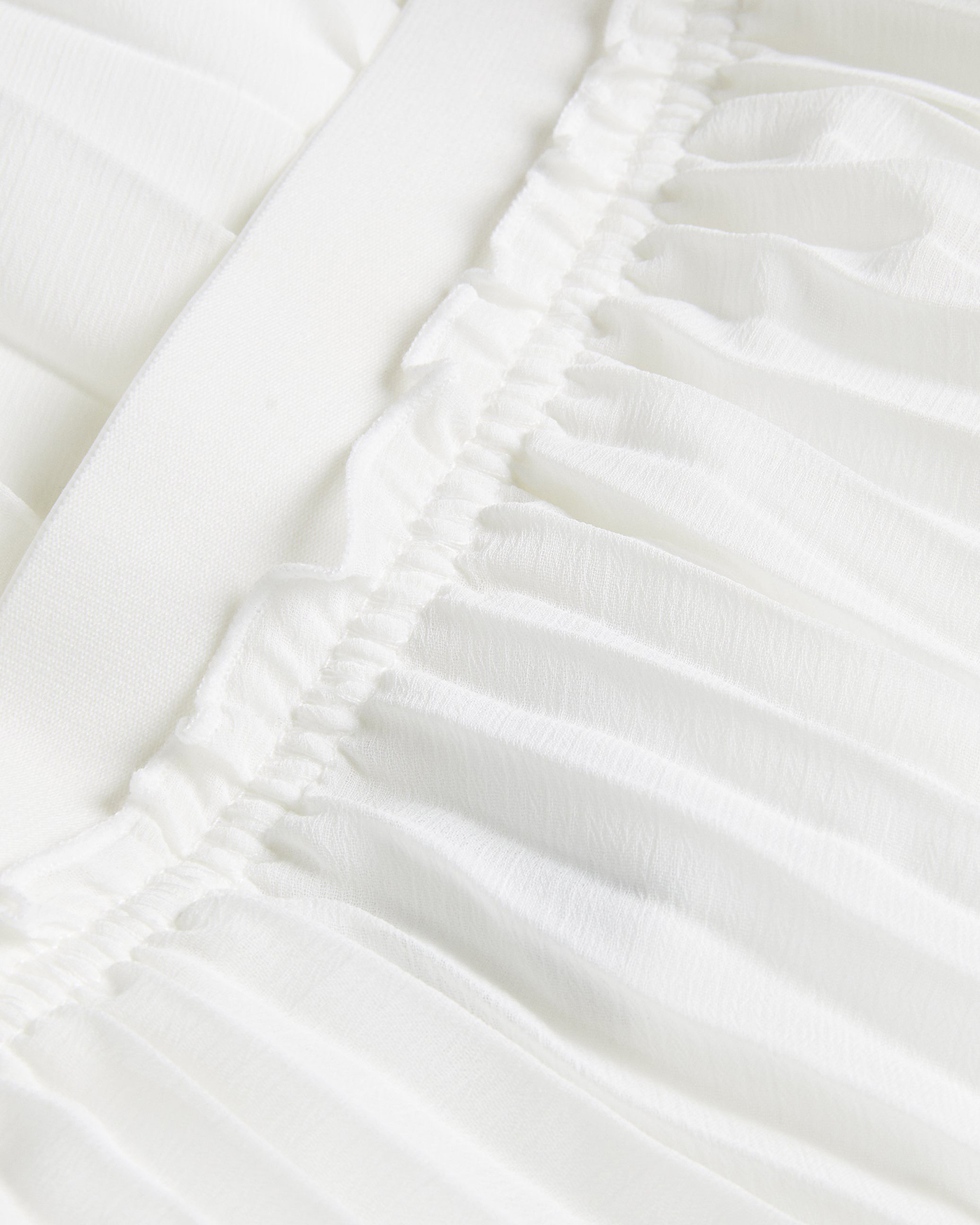 Tambor Pleated Midi Skirt With Elasticate White
