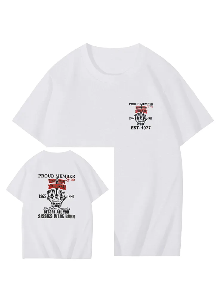 T-Shirt Proud Member Round-Neck Short-Sleeved T-Shirt