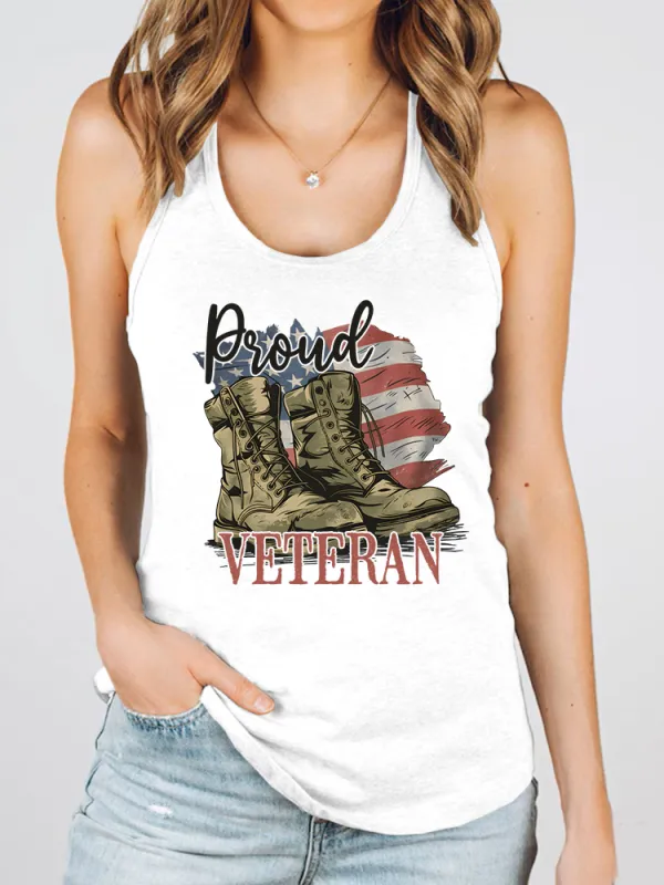 Women'S Broud Veteran Round-Necked Sleeveless Vest