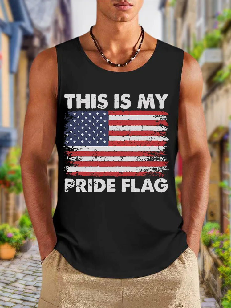 Men'S This Is My Pride Flag Round-Necked Sleeveless Vest