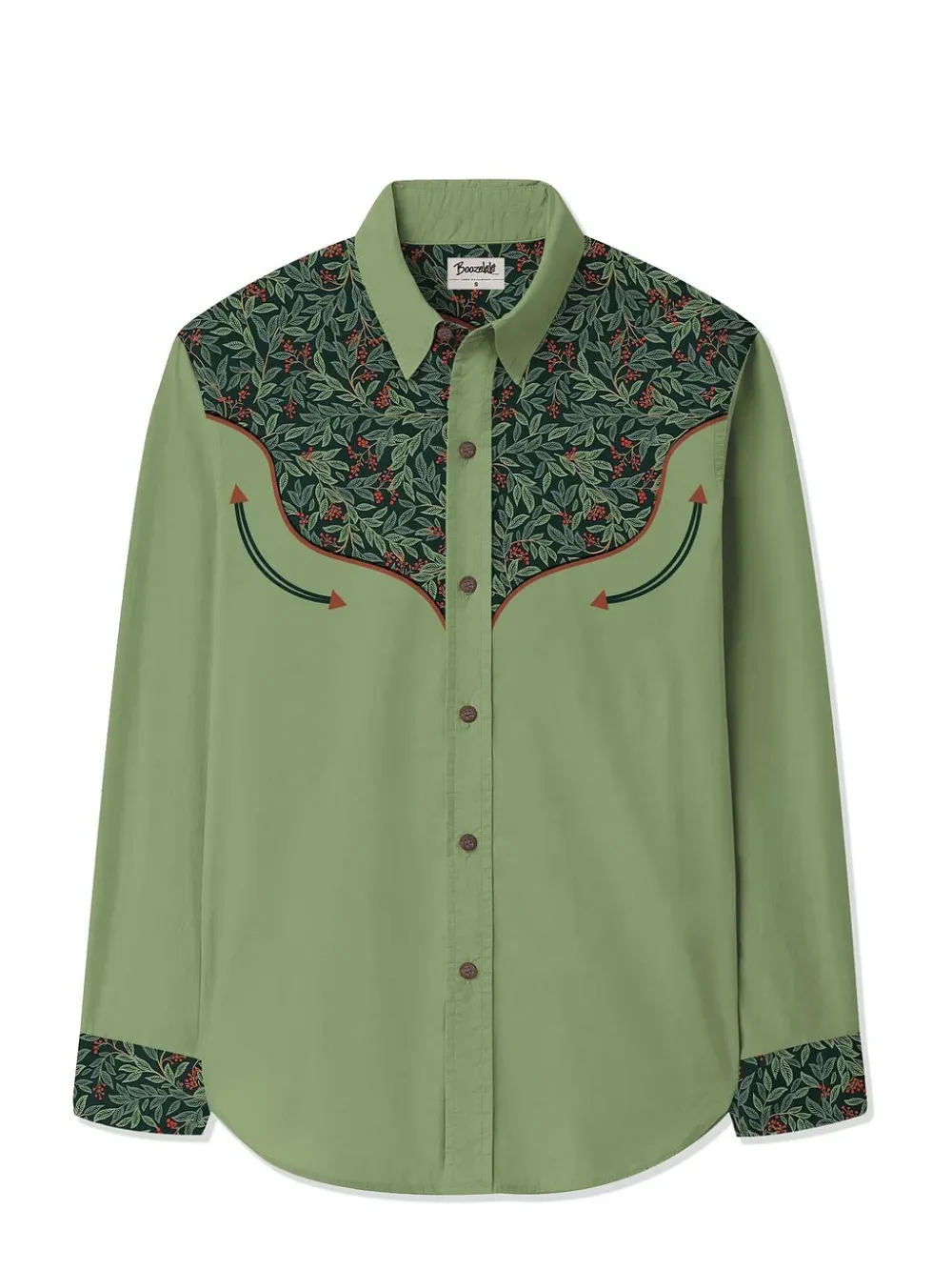 Men's Christmas Holly Long Sleeves Shirt