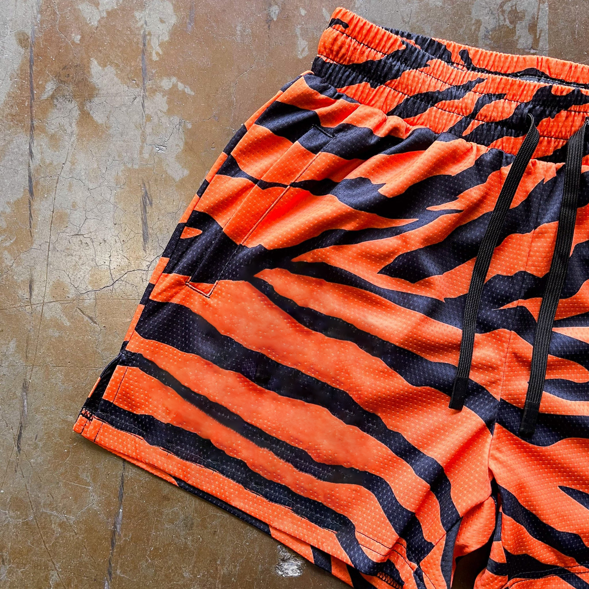 MUAY THAI SHORTS (MID THIGH CUT) - TIGER