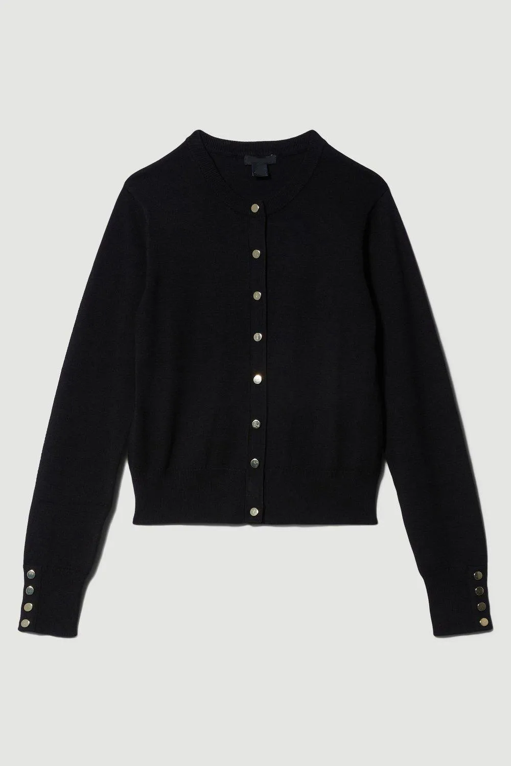 Viscose Blend Knitted Crew Neck Cardigan