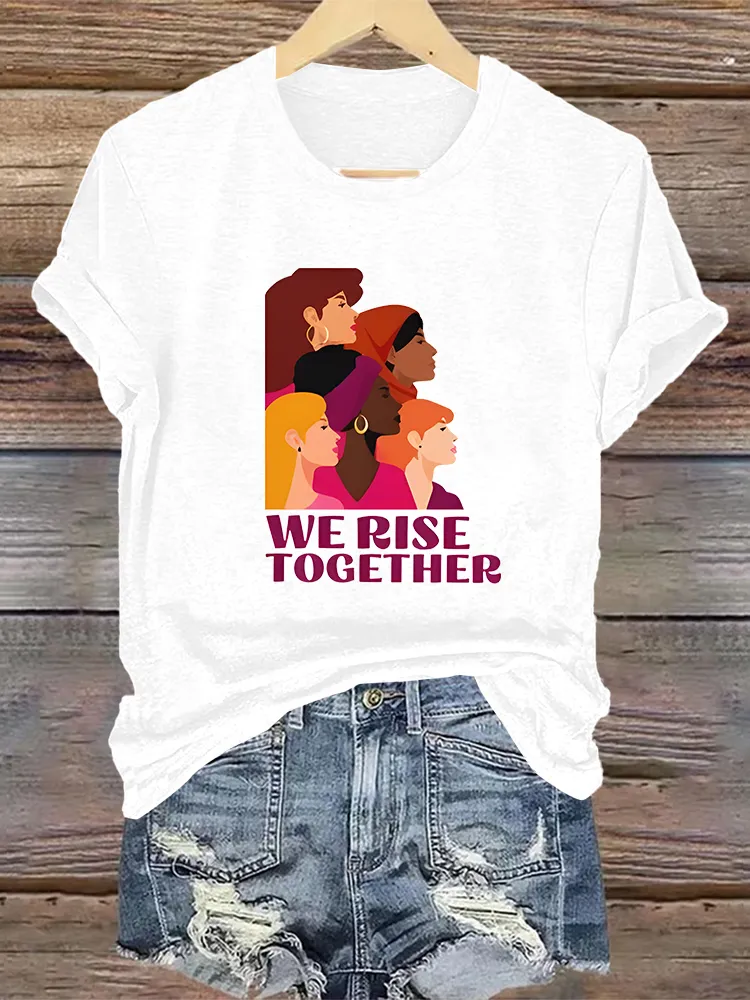 Woman'S We Rise Together Crew Neck Short Sleeve T-Shirt