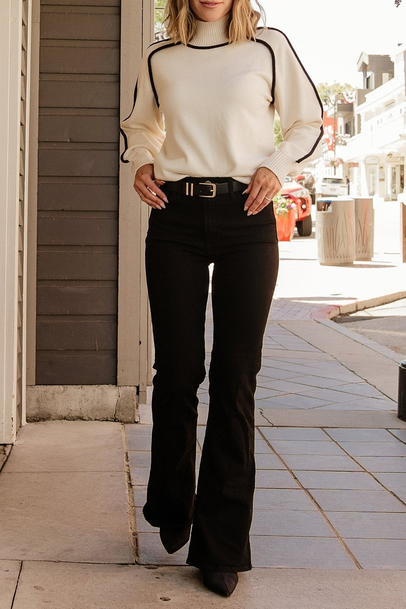 Mature Intellectual Temperament High-Neck Top