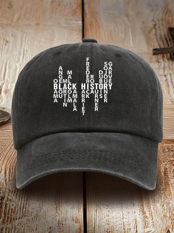 Black History Washed Baseball Cap