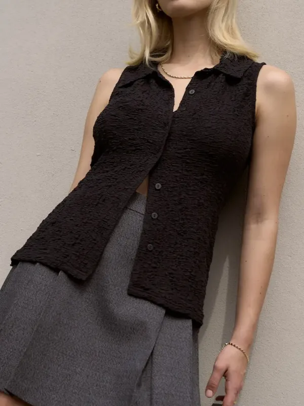 Black Knitted Vest