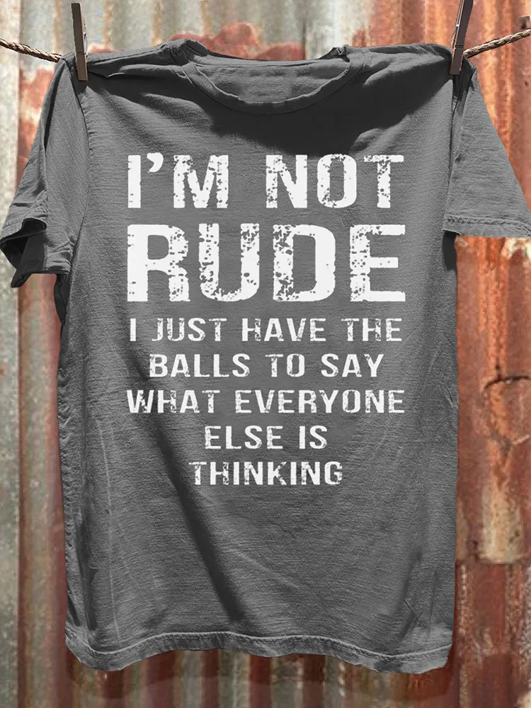 Women'S T-Shirt I'M Not Rude Round-Neck And Short Sleeves