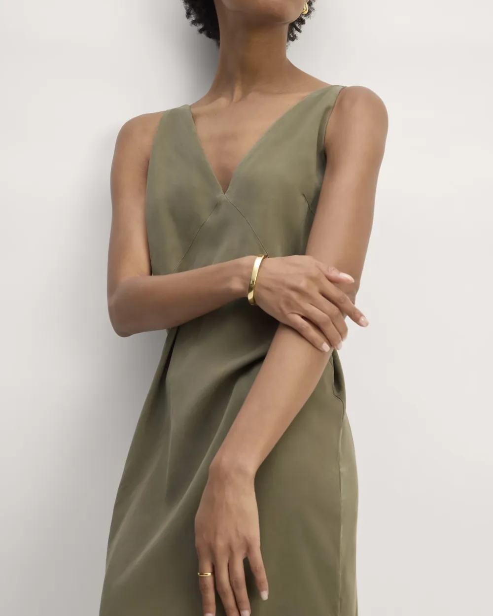 V Neck Midi Slip Dress