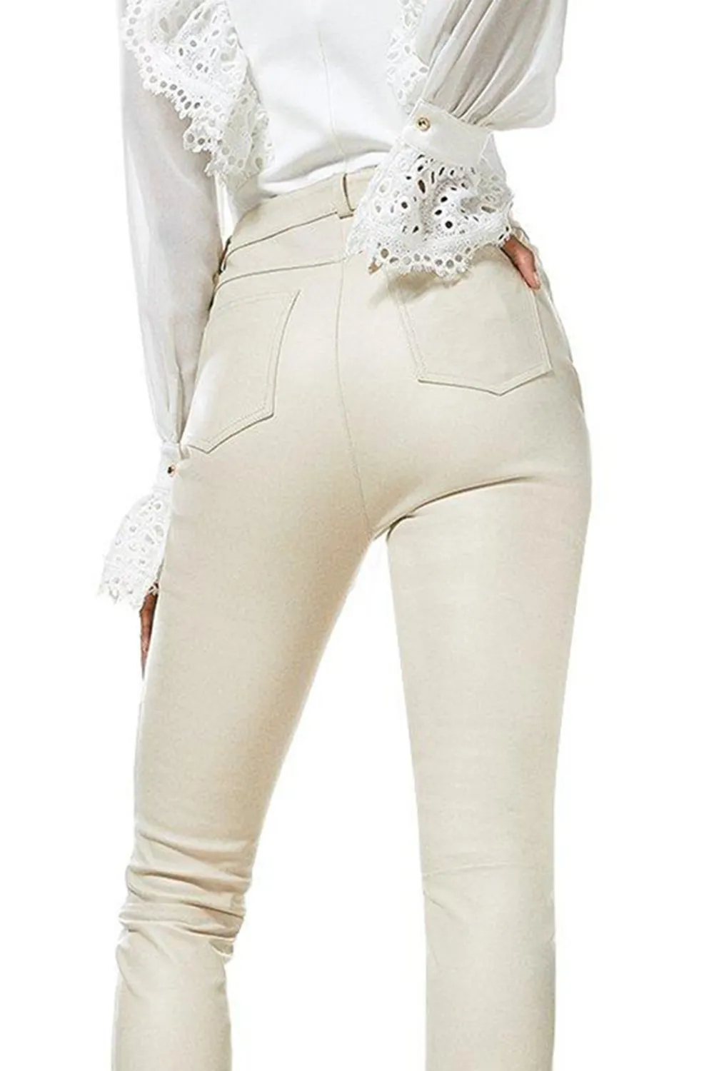 Stretch Leather Five Pocket Trouser