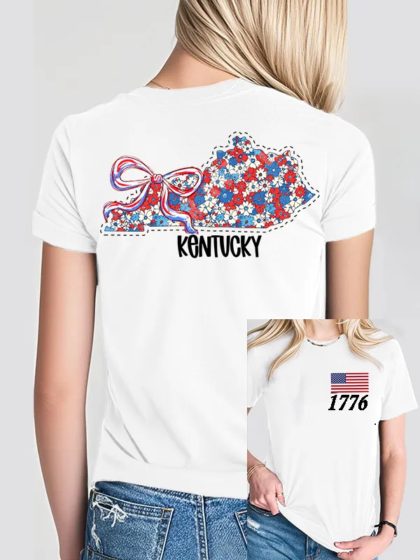 Woman'S 1776 Kentucky Print Short-Sleeved T-Shirt
