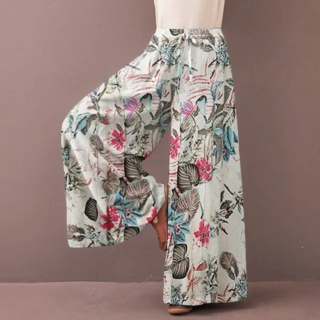 Women's Culottes Wide Leg Gauchos Pants Trousers Full Length Side Pockets Baggy Mid Waist Fashion Casual Weekend Yellow Red S M Summer Spring &  Fall