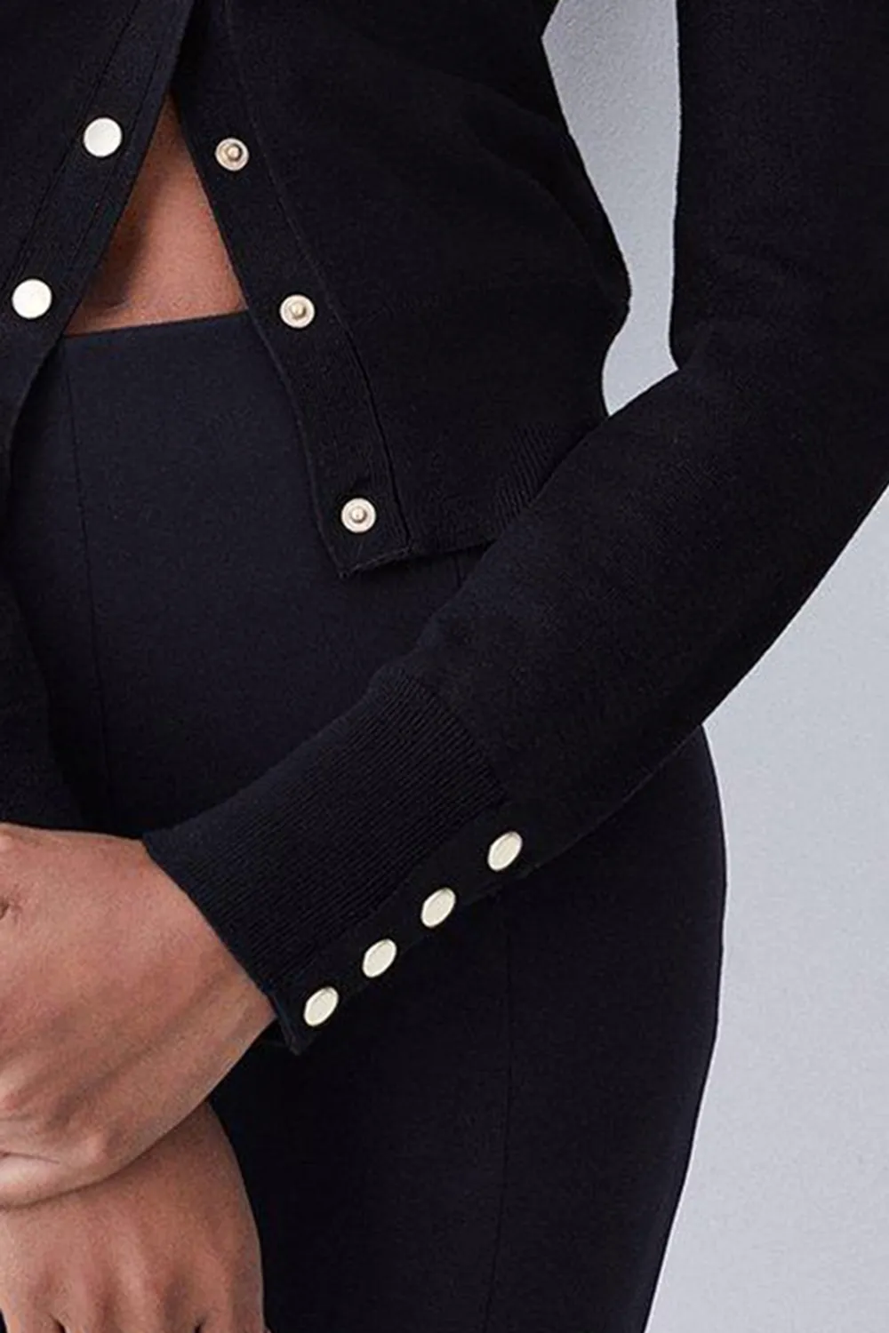 Viscose Blend Knitted Crew Neck Cardigan