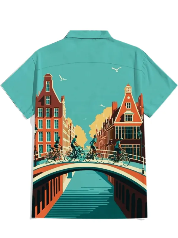 City Bridge Bicycle Vacation Scenery Shirt
