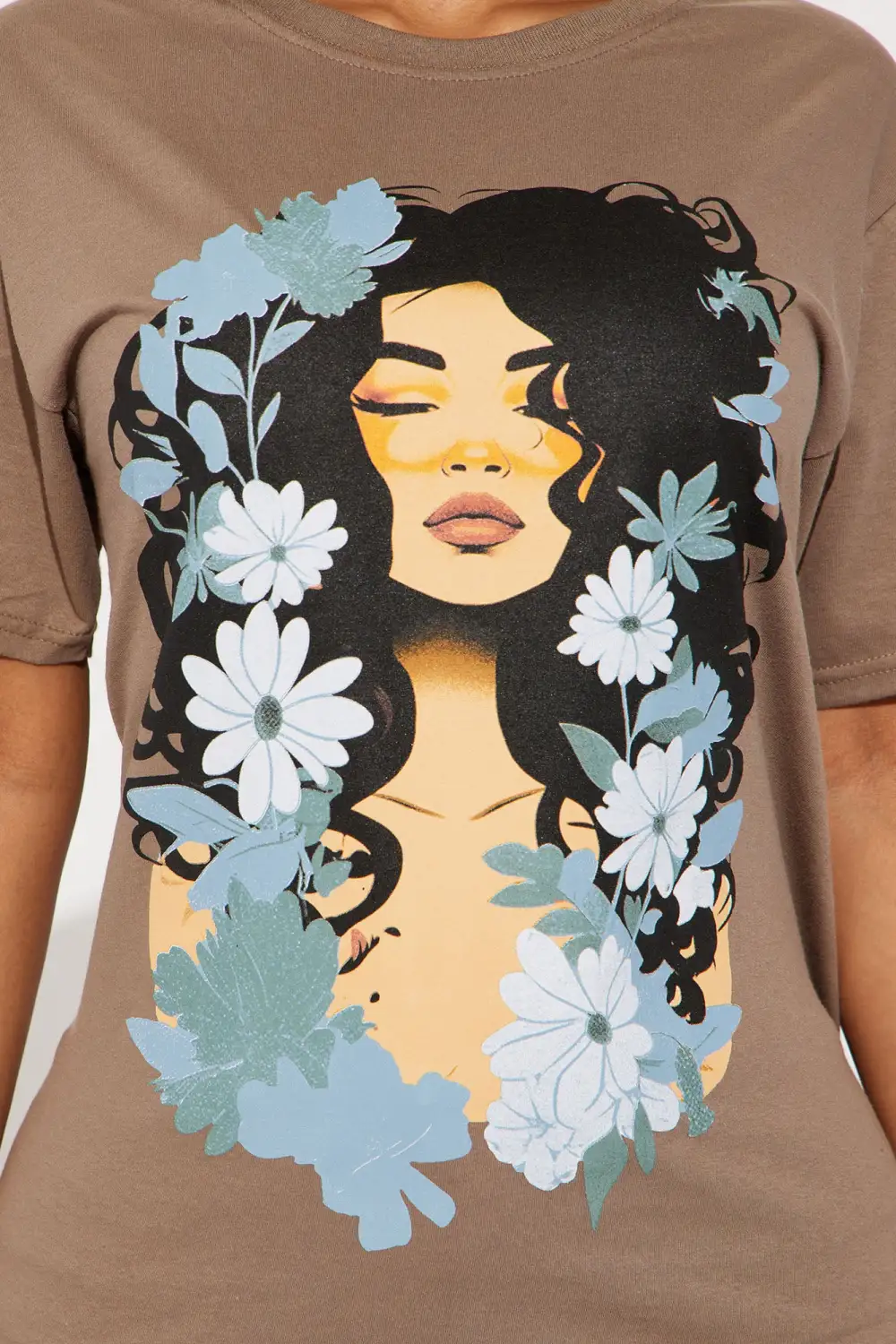 Growing And Glowing Graphic Tee - Mocha