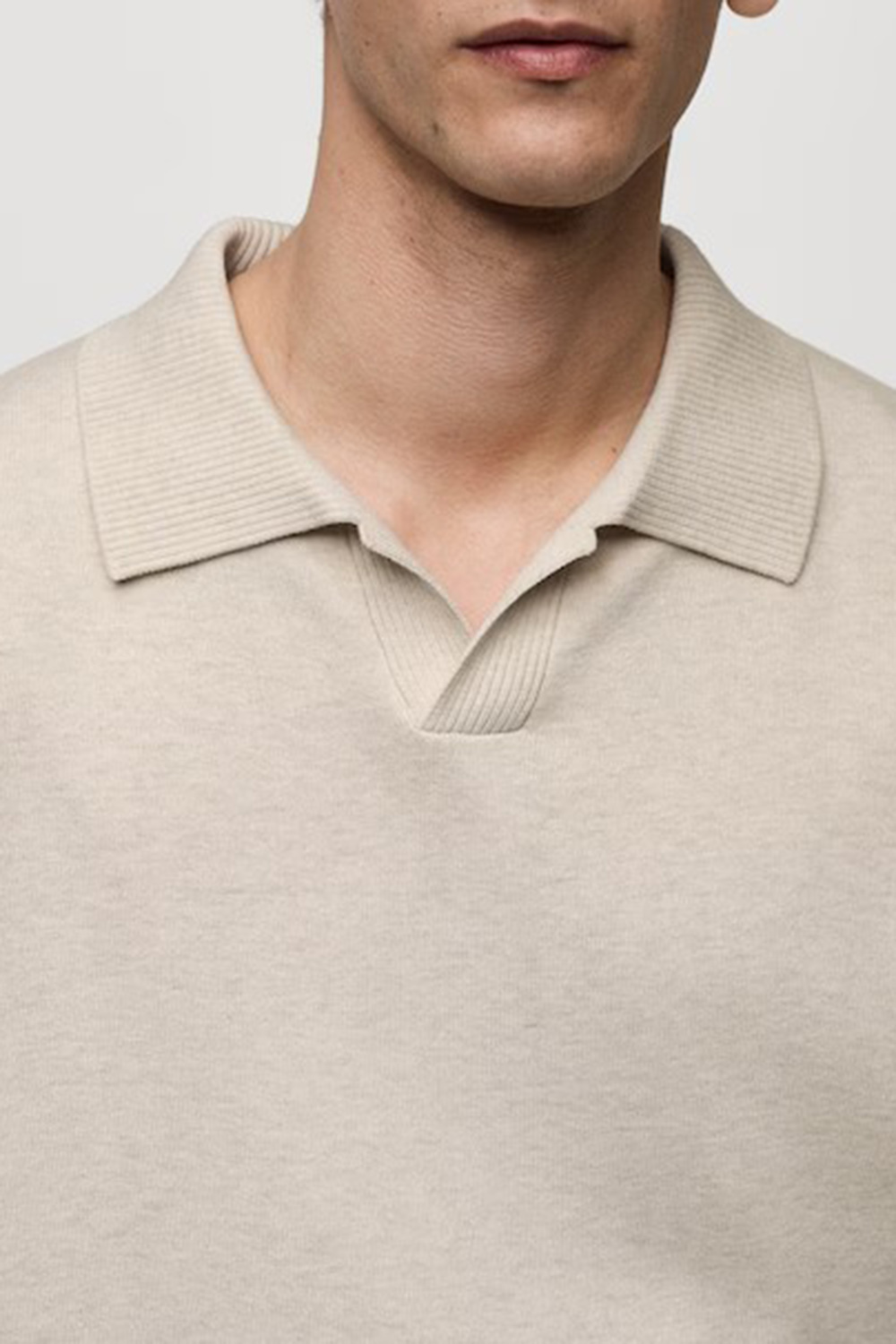 V-Neck Polo Collar Shirt