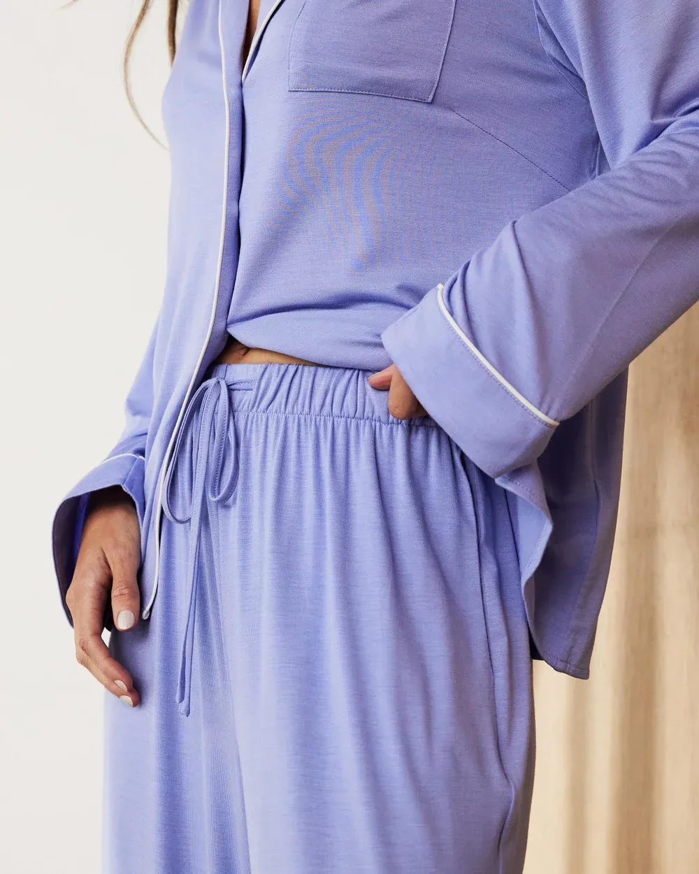 Long Sleeve Button-up Shirt Pajama Set