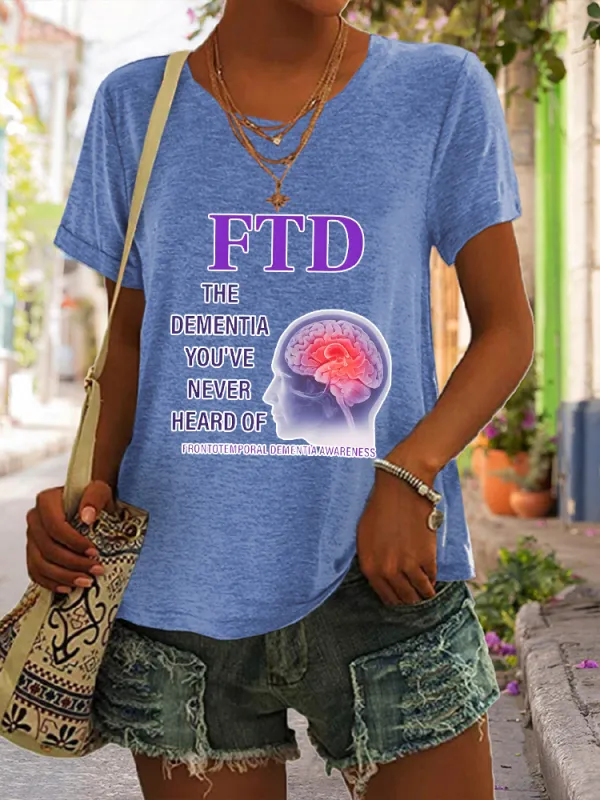 Women'S The Dementia You Are Never Heard Of Frontotemporal Dementia Awareness Short-Sleeved T-Shirt