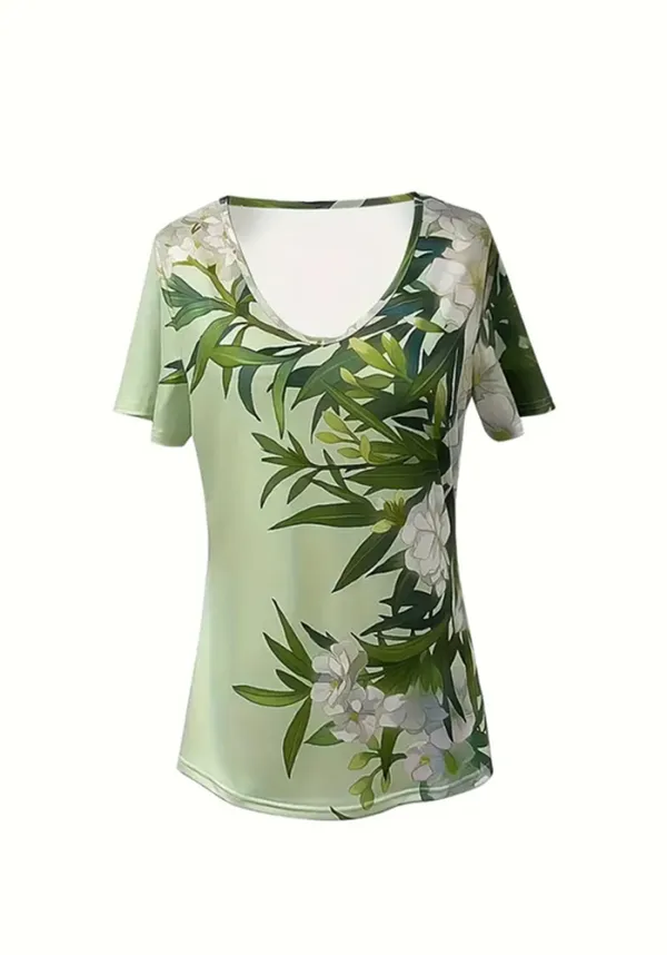 Women's Casual Floral and Plant Print T-Shirt